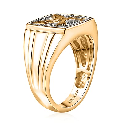 Karis Diamond Accent Men's Ring in 18K YG Plated (Size 10.0)