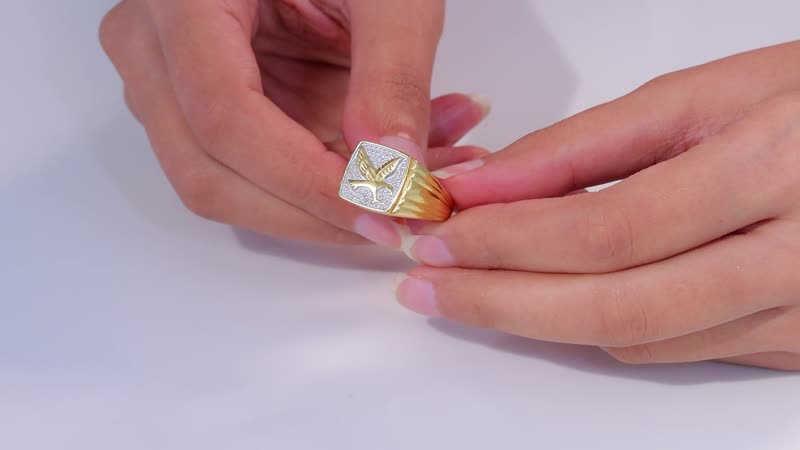 Karis Diamond Accent Men's Ring in 18K YG Plated (Size 10.0)