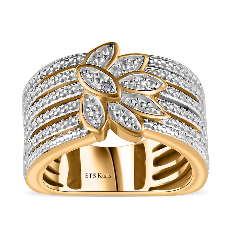 Karis Diamond Accent Ring in 18K YG Plated (Size 10.0)