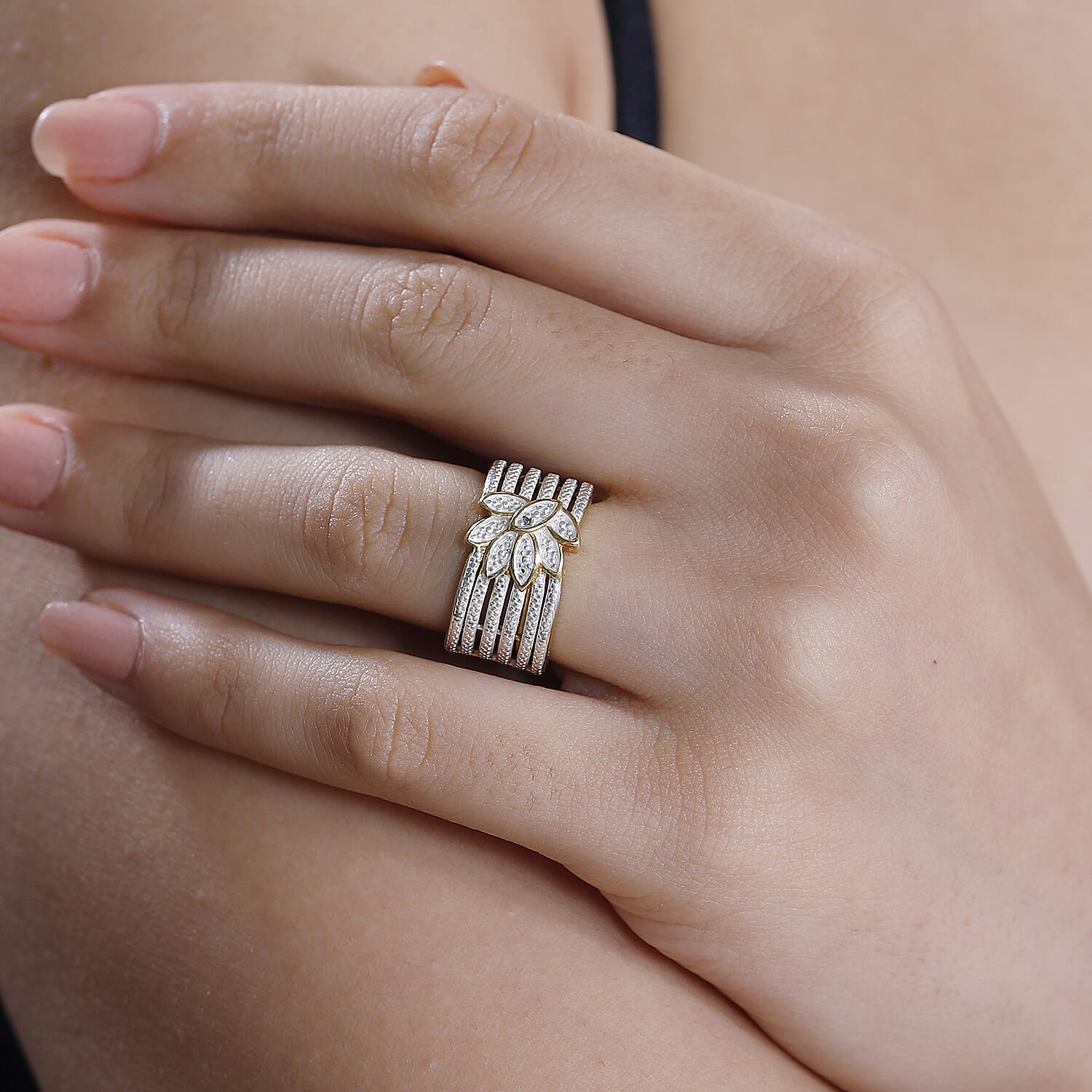 Karis Diamond Accent Ring in 18K YG Plated (Size 10.0)