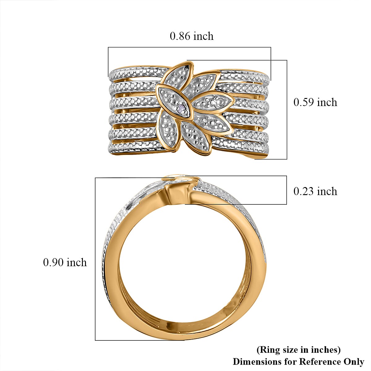 Karis Diamond Accent Ring in 18K YG Plated (Size 10.0)
