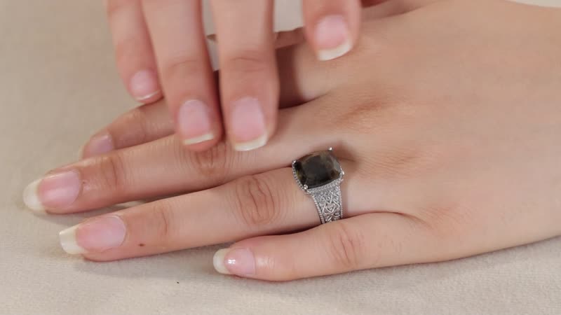 Zawadi Golden Sapphire Solitaire Ring in Stainless Steel (Size 7) 7.25 ctw