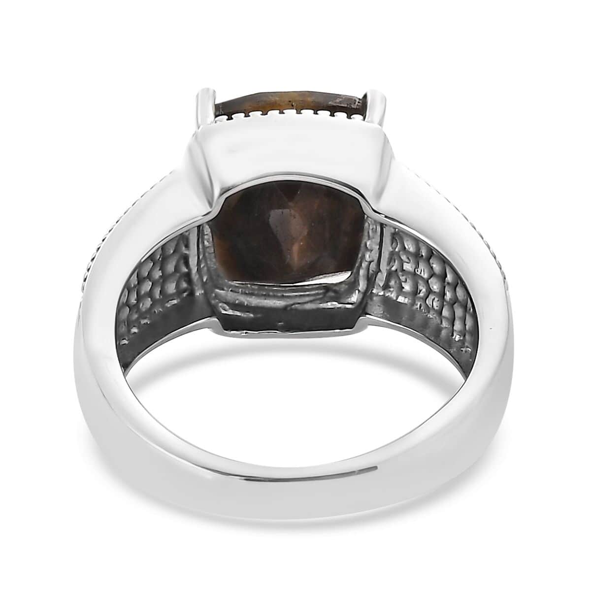Zawadi Chocolate Sapphire Solitaire Ring in Stainless Steel (Size 10.0) 7.25 ctw image number 4
