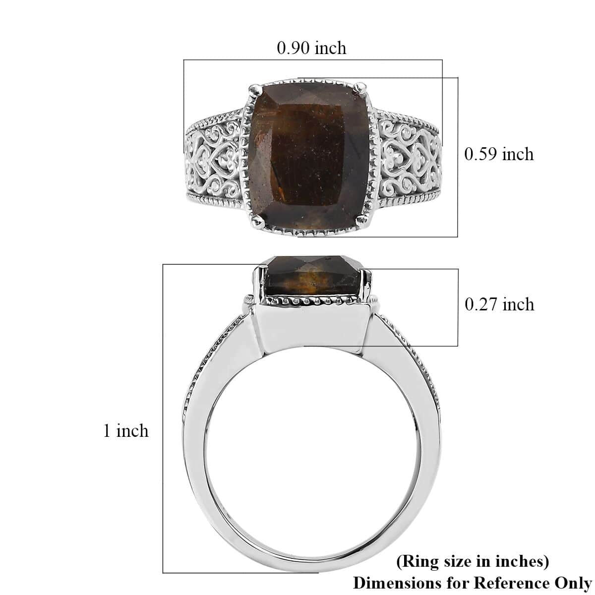 Zawadi Chocolate Sapphire Solitaire Ring in Stainless Steel (Size 7.0) 7.25 ctw image number 5