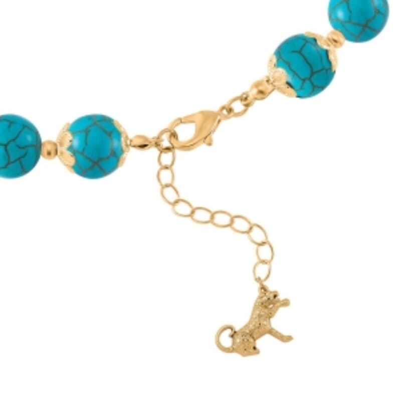 Constitute Blue Howlite 420.00 ctw Necklace in Goldtone (18 Inches)