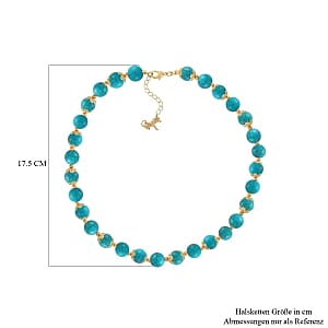 Constitute Blue Howlite 420.00 ctw Necklace in Goldtone (18 Inches)