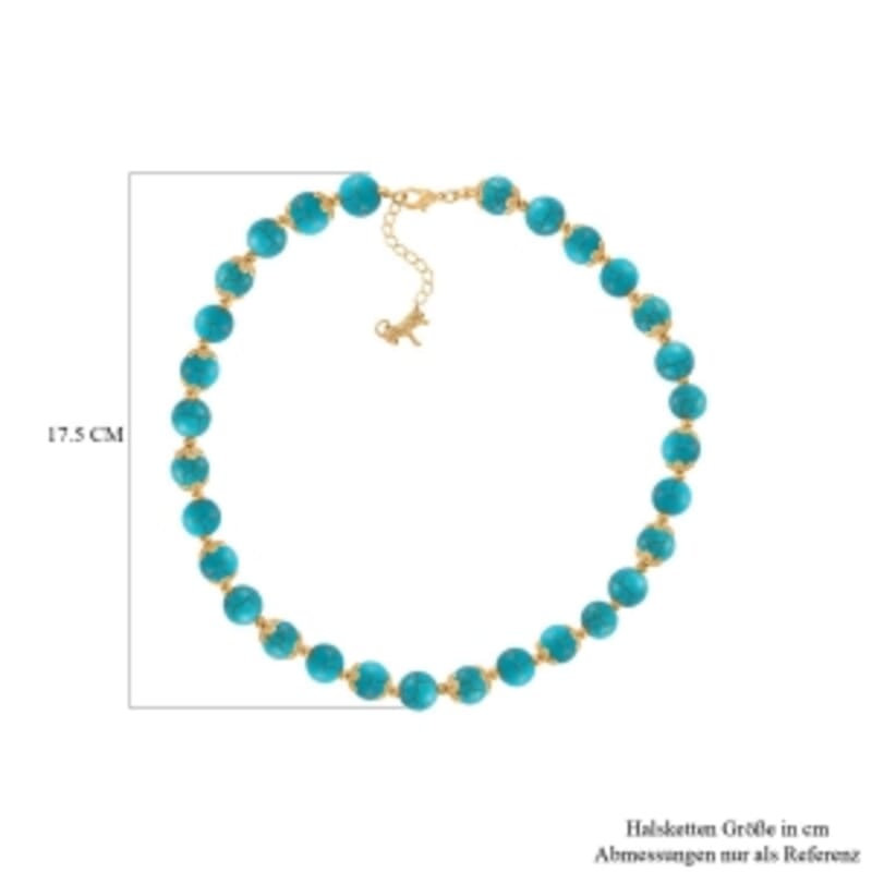 Constitute Blue Howlite 420.00 ctw Necklace in Goldtone (18 Inches)