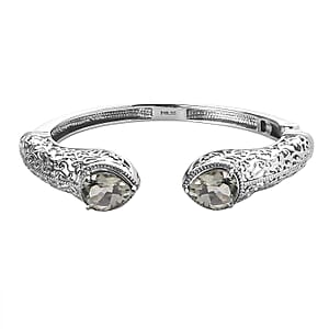 Montezuma Prasiolite 8.10 ctw Cuff Bracelet in Stainless Steel (7.25 In)