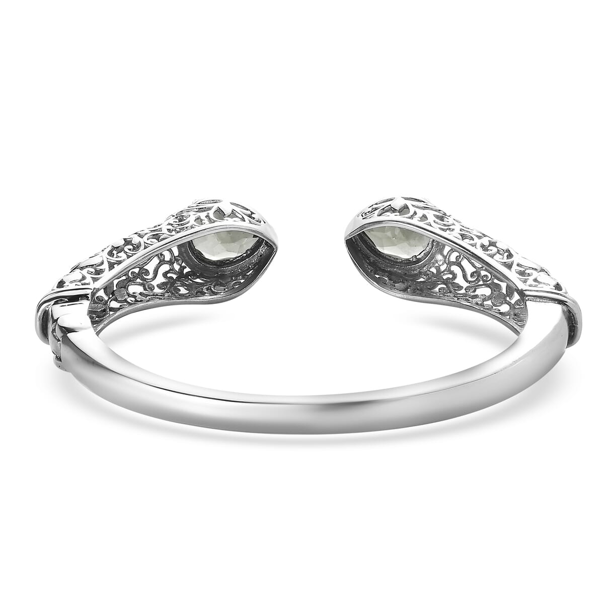Montezuma Prasiolite 8.10 ctw Cuff Bracelet in Stainless Steel (8.0 In) image number 4