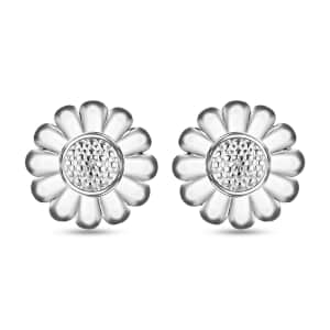 White Diamond Accent Solitaire Stud Earrings in Sterling Silver