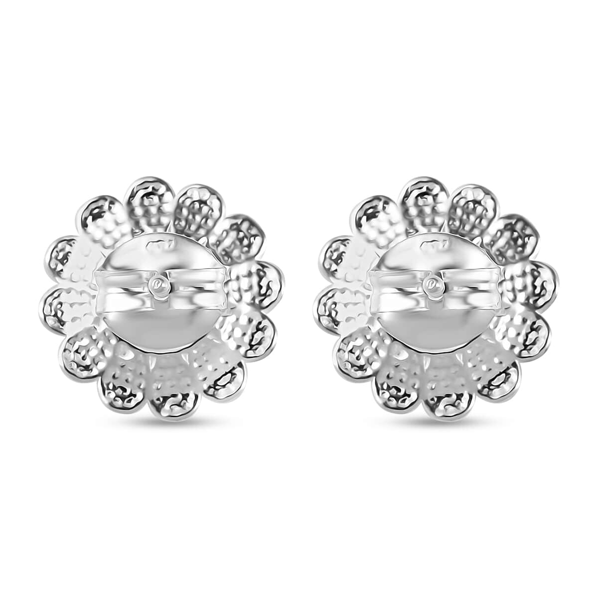 White Diamond Accent Solitaire Stud Earrings in Sterling Silver image number 4