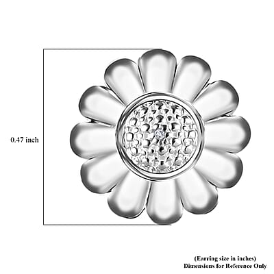 White Diamond Accent Solitaire Stud Earrings in Sterling Silver