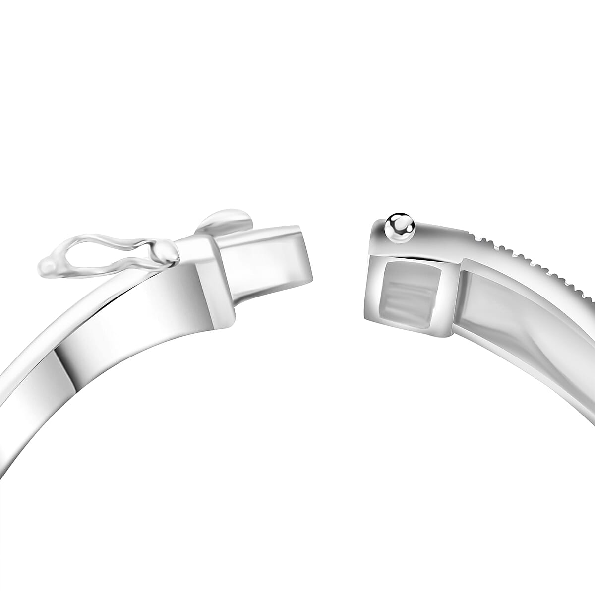 Clarte Sable Collection Moissanite Bangle Bracelet in Platinum Over Sterling Silver (6.50 In) 1.00 ctw image number 3