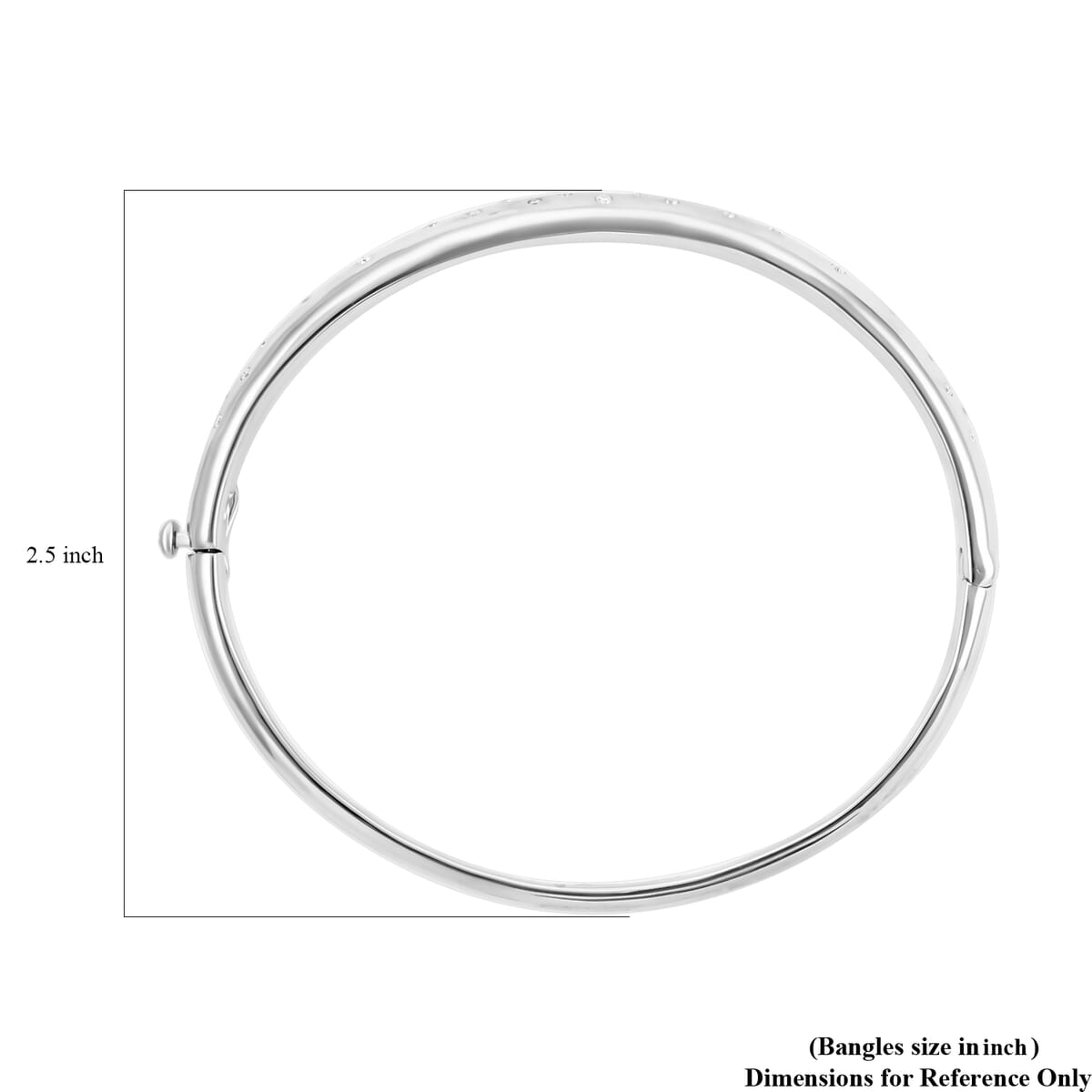 Clarte Sul Mare Collection Moissanite Bangle Bracelet in Platinum Over Sterling Silver (6.50 In) 1.20 ctw image number 4