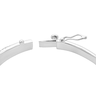 Clarte Sul Mare Collection Moissanite Bangle Bracelet in Platinum Over Sterling Silver (7.25 In) 1.20 ctw