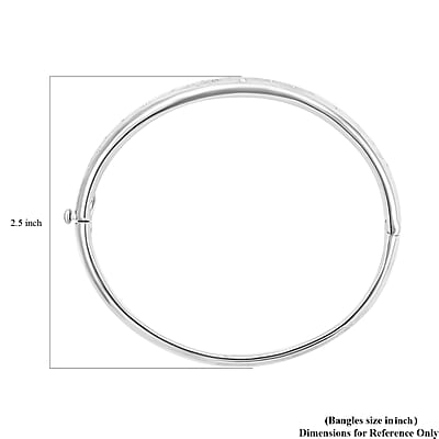 Clarte Sul Mare Collection Moissanite Bangle Bracelet in Platinum Over Sterling Silver (7.25 In) 1.20 ctw