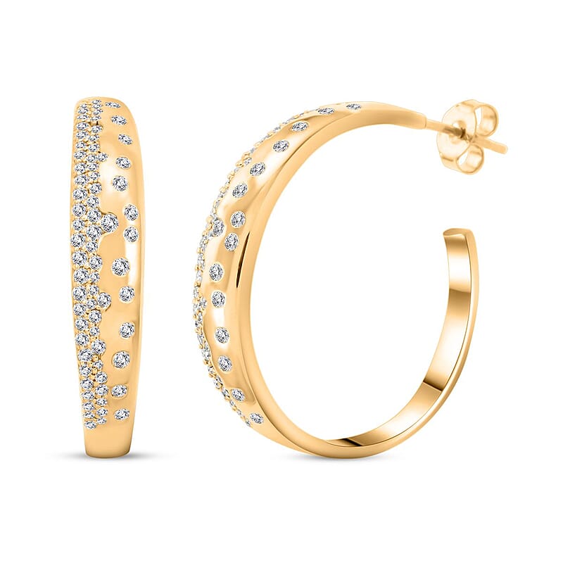 Clarte Sul Mare Collection Moissanite Earrings in Vermeil Yellow Gold Over Sterling Silver 1.20 ctw