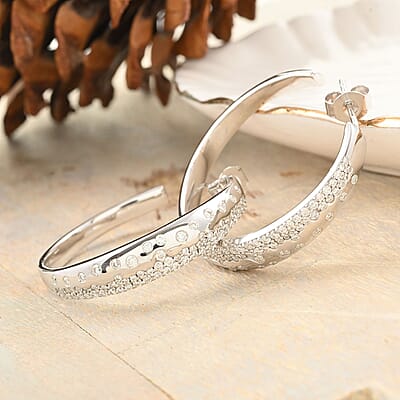Clarte Sul Mare Collection Moissanite Earrings in Platinum Over Sterling Silver 1.20 ctw