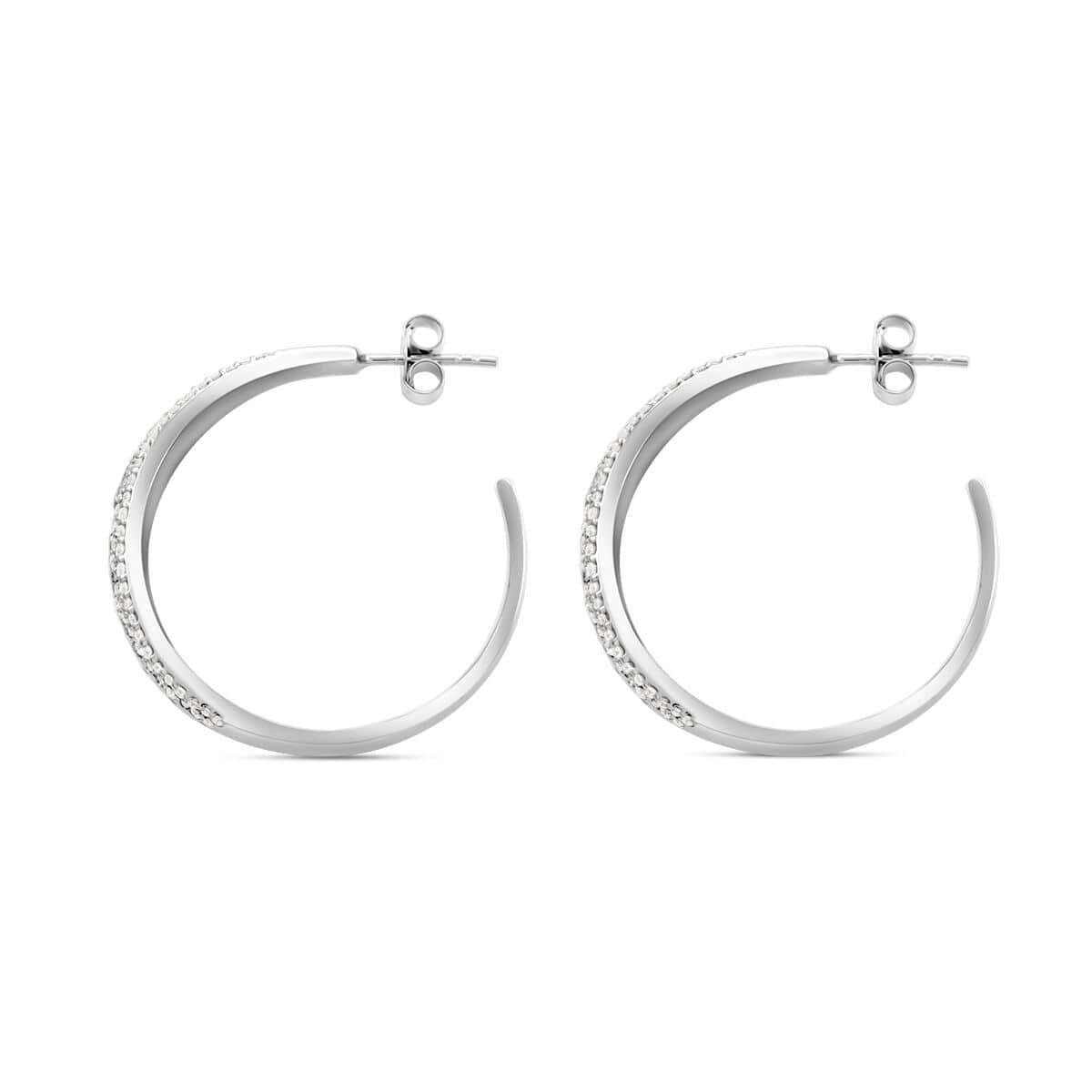 Clarte Sul Mare Collection Moissanite Earrings in Platinum Over Sterling Silver 1.20 ctw image number 3