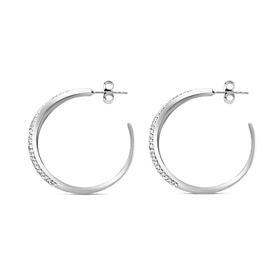 Clarte Sul Mare Collection Moissanite Earrings in Platinum Over Sterling Silver 1.20 ctw