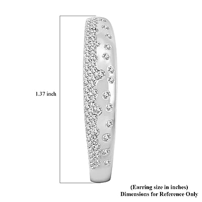 Clarte Sul Mare Collection Moissanite Earrings in Platinum Over Sterling Silver 1.20 ctw