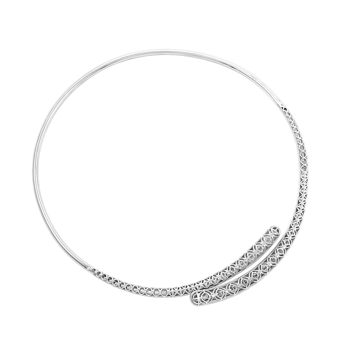 Clarte Sul Mare Collection Moissanite Necklace 16 Inches in Platinum Over Sterling Silver 1.80 ctw image number 3