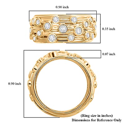 Clarte Sea Star Collection Moissanite Ring in Vermeil Yellow Gold Over Sterling Silver (Size 10.0) 0.60 ctw