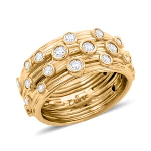 Clarte Sea Star Collection Moissanite Ring in Vermeil Yellow Gold Over Sterling Silver (Size 7.0) 0.60 ctw