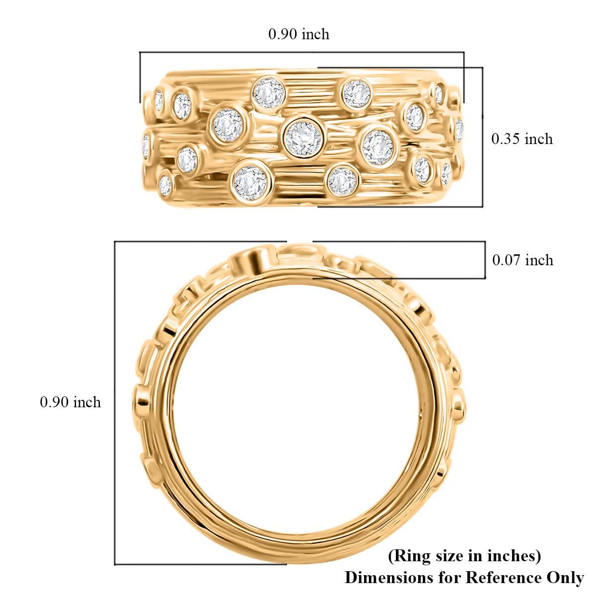 Clarte Sea Star Collection Moissanite Ring in Vermeil Yellow Gold Over Sterling Silver (Size 7.0) 0.60 ctw image number 4