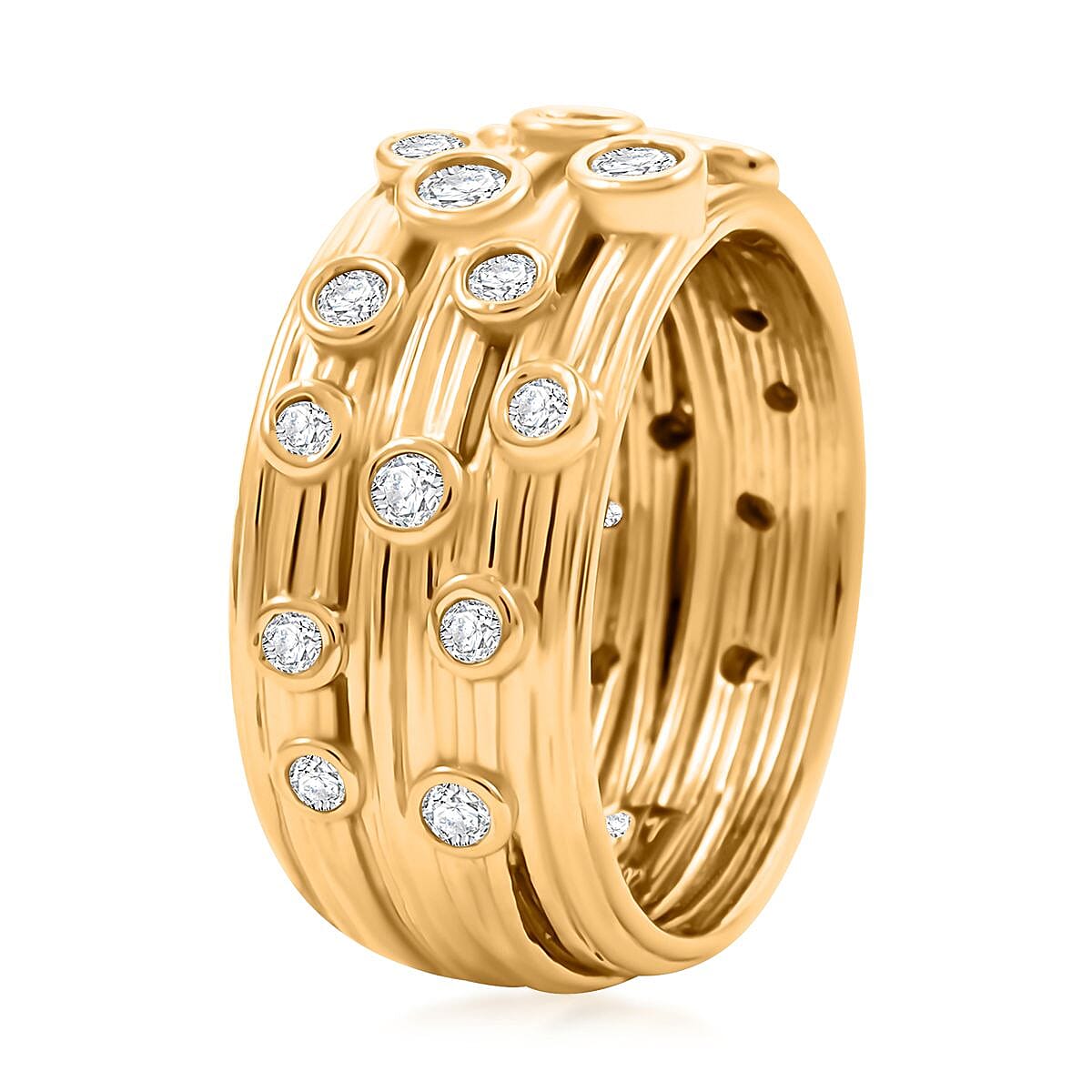 Clarte Sea Star Collection Moissanite Ring in Vermeil Yellow Gold Over Sterling Silver (Size 9.0) 0.60 ctw image number 3