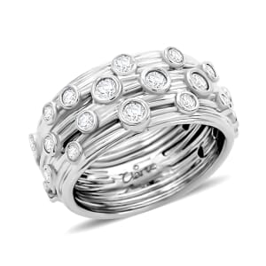 Clarte Sea Star Collection Moissanite Ring in Platinum Over Sterling Silver (Size 6.0) 0.60 ctw