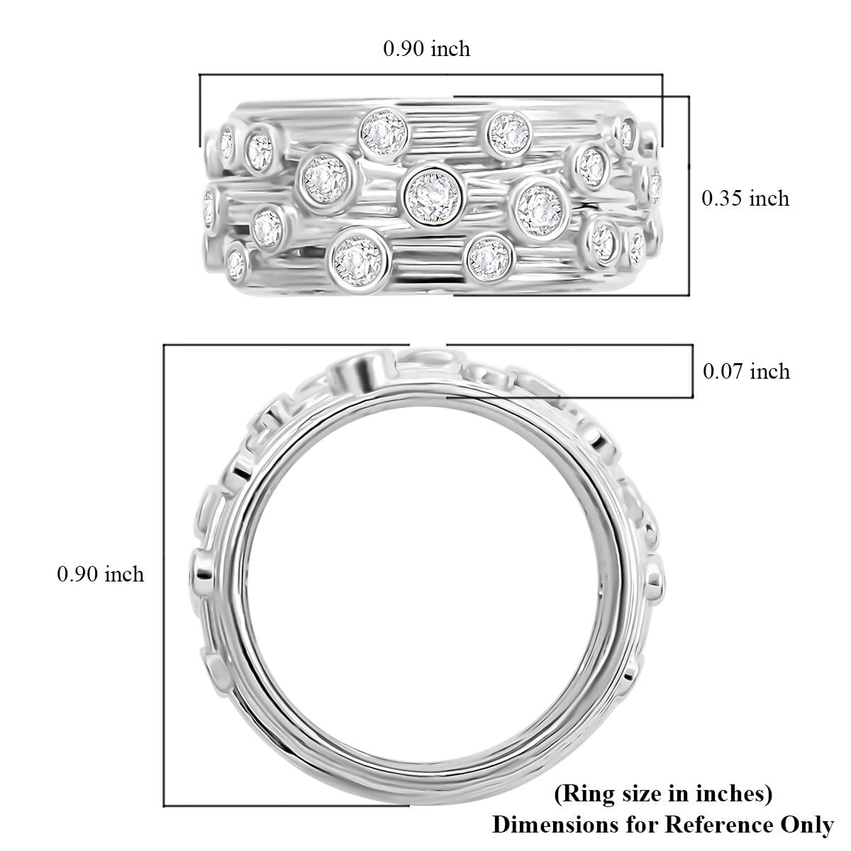 Clarte Sea Star Collection Moissanite Ring in Platinum Over Sterling Silver (Size 6.0) 0.60 ctw image number 4