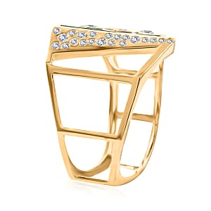 Clarte Geode Collection Malachite and Moissanite Ring in Vermeil YG Over Sterling Silver (Size 7.0) 3.50 ctw