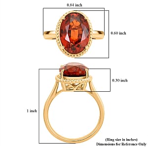 Certified & Appraised Luxoro AAA Ceylon Hessonite Garnet 7.05 ctw Ring in 10K Yellow Gold (Size 10.0) 4.40 Grams