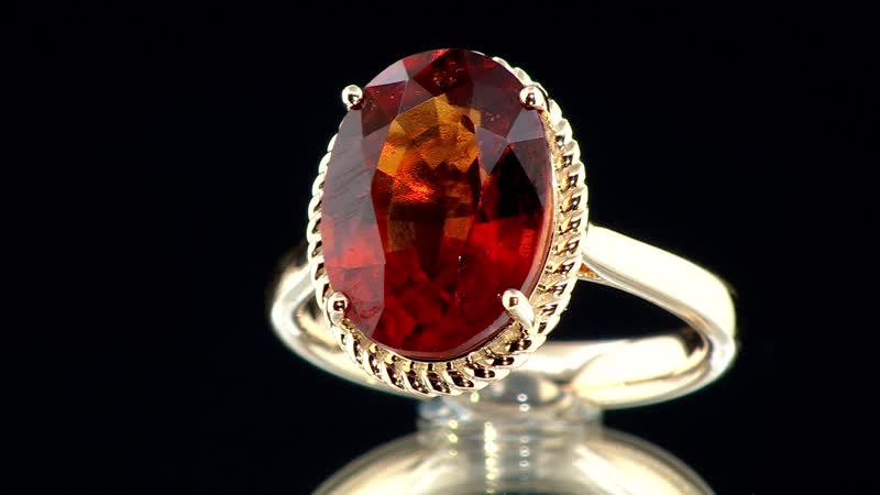 Certified & Appraised Luxoro 10K Yellow Gold AAA Tanzanian Sunlit Garnet Ring (Size 10.0) (4.40 g) 7.05 ctw