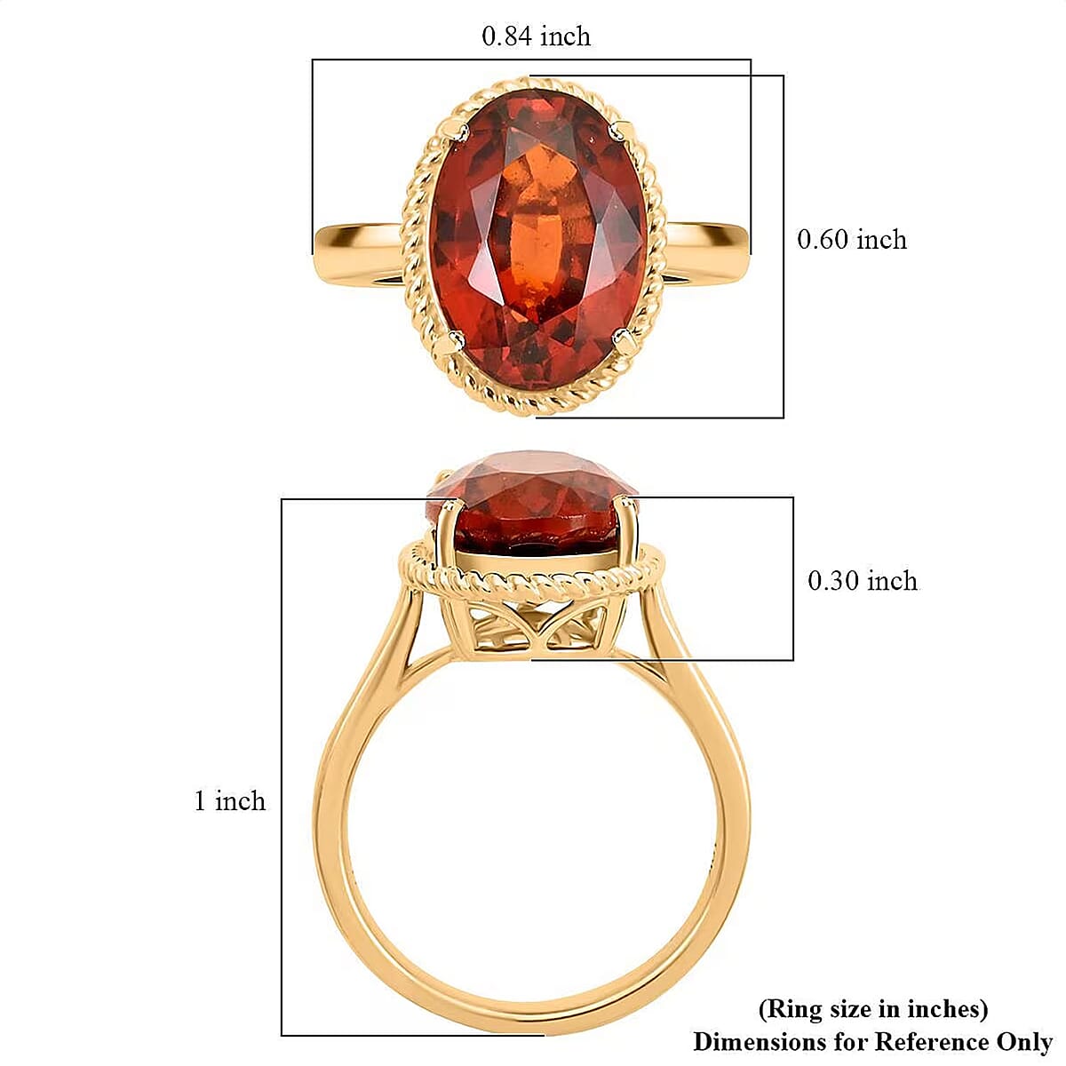 Certified & Appraised Luxoro AAA Tanzanian Sunlit Garnet 7.05 ctw Ring in 10K Yellow Gold (Size 7.5) 4.40 Grams image number 5