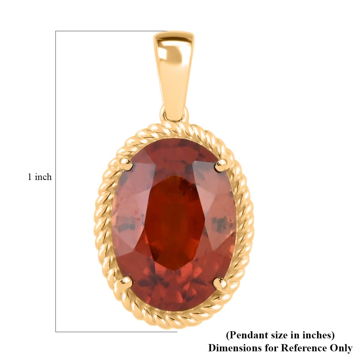 Certified & Appraised Luxoro 10K Yellow Gold AAA Tanzanian Sunlit Garnet Pendant 7.05 ctw image number 3