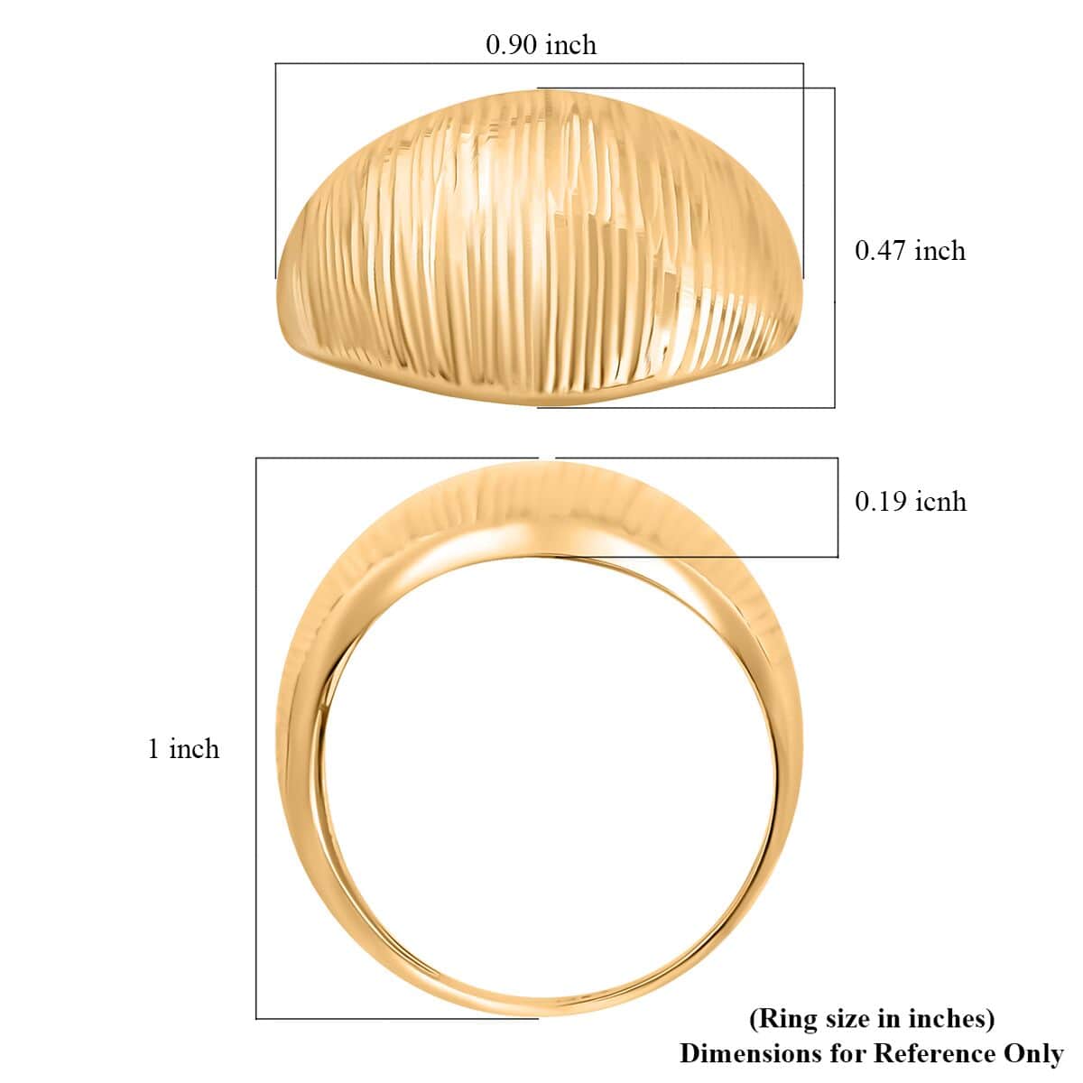 Sand Dunes Dome Ring in 10K Yellow Gold (Size 6.0) 1.75 Grams image number 5