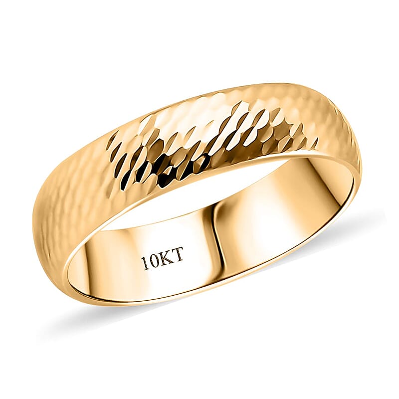 Diamond-cut Band Ring in 10K Yellow Gold (Size 10.0) 1.75 Grams
