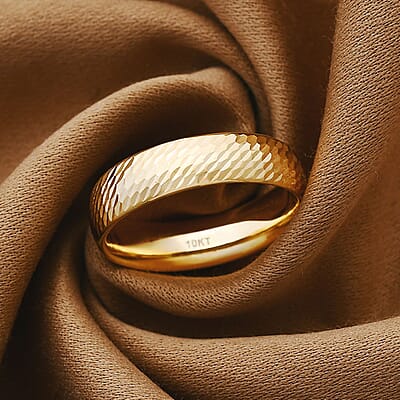 Diamond-cut Band Ring in 10K Yellow Gold (Size 10.0) 1.75 Grams