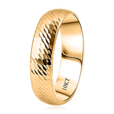 Diamond-cut Band Ring in 10K Yellow Gold (Size 10.0) 1.75 Grams