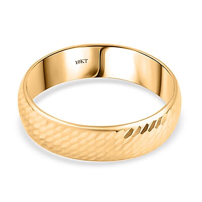 Diamond-cut Band Ring in 10K Yellow Gold (Size 10.0) 1.75 Grams