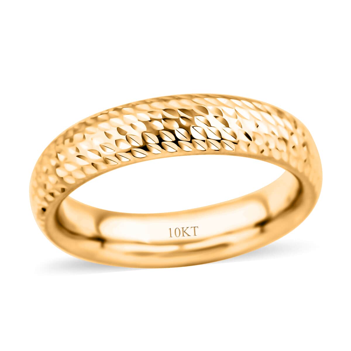 Diamond-cut Band Ring in 10K Yellow Gold (Size 5.0) 1.75 Grams image number 0