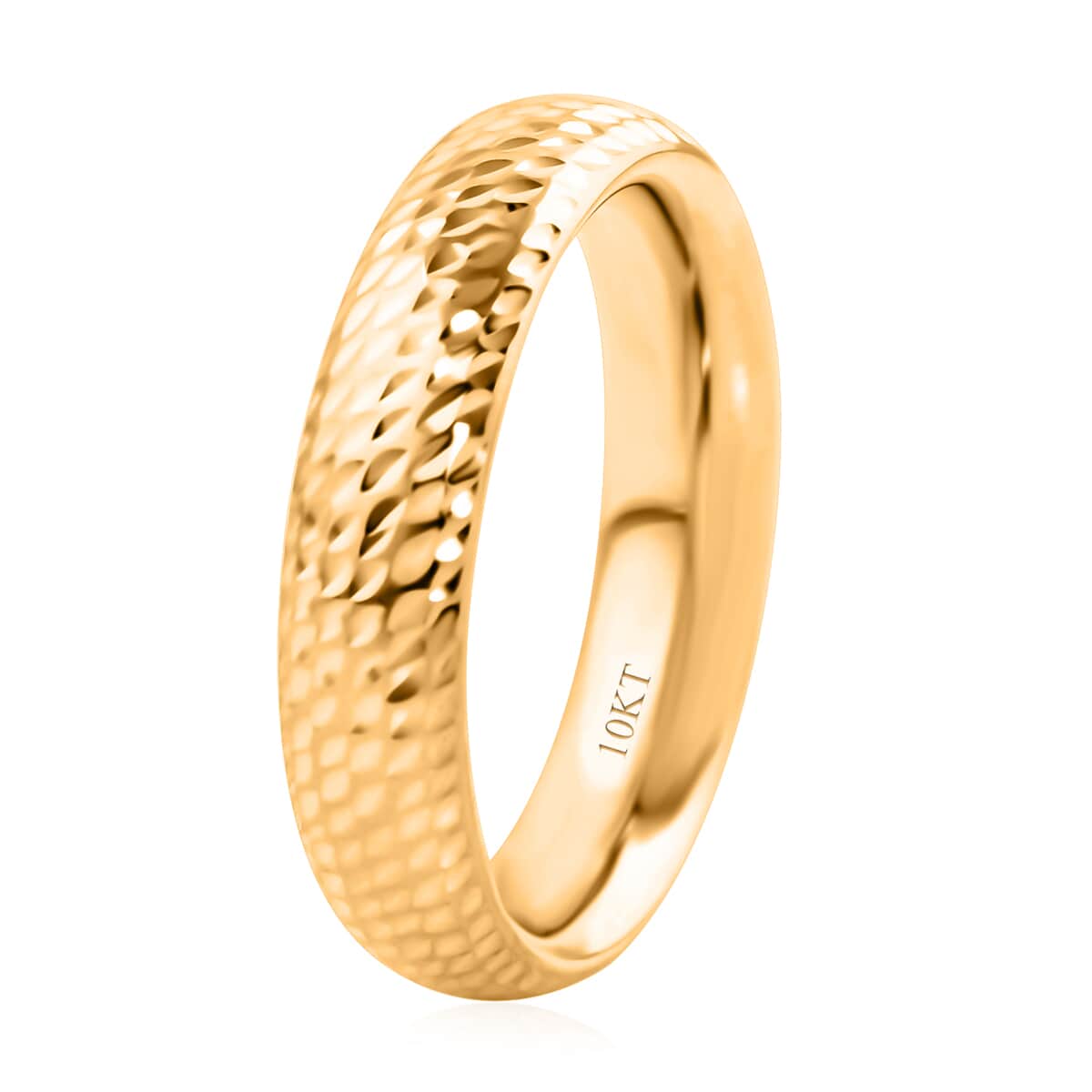 Diamond-cut Band Ring in 10K Yellow Gold (Size 5.0) 1.75 Grams image number 3