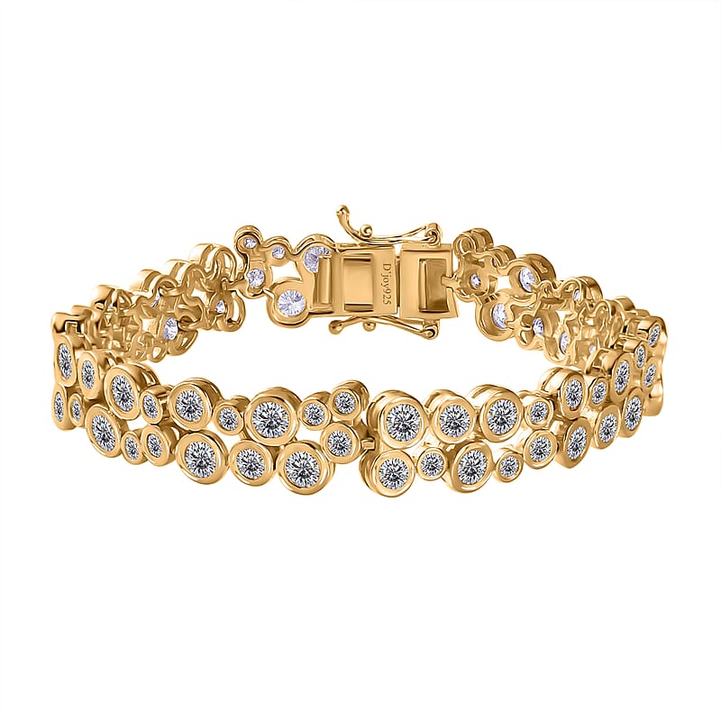 Moissanite Bubble Bracelet in 18K Vermeil Yellow Gold Over Sterling Silver (6.50 In) 8.60 ctw