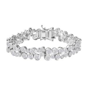 Moissanite Bubble Bracelet in Rhodium Over Sterling Silver (6.50 In) 8.60 ctw