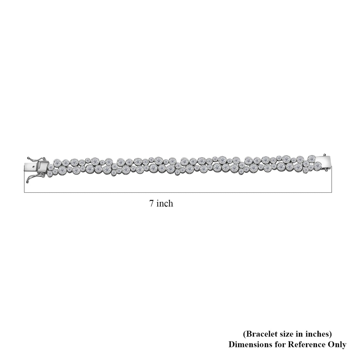 Moissanite Bubble Bracelet in Rhodium Over Sterling Silver (6.50 In) 8.60 ctw image number 3