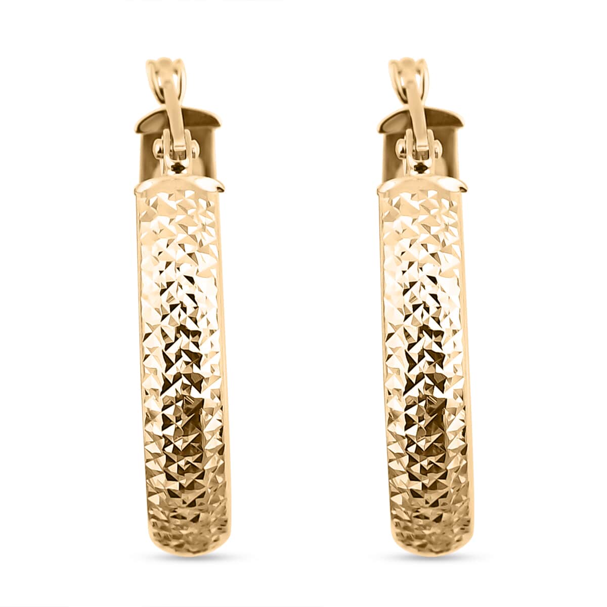 Diamond Cut Hoop Earrings in 10K Yellow Gold 1.50 Grams image number 0