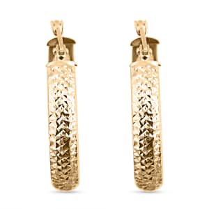 Diamond Cut Hoop Earrings in 10K Yellow Gold 1.50 Grams