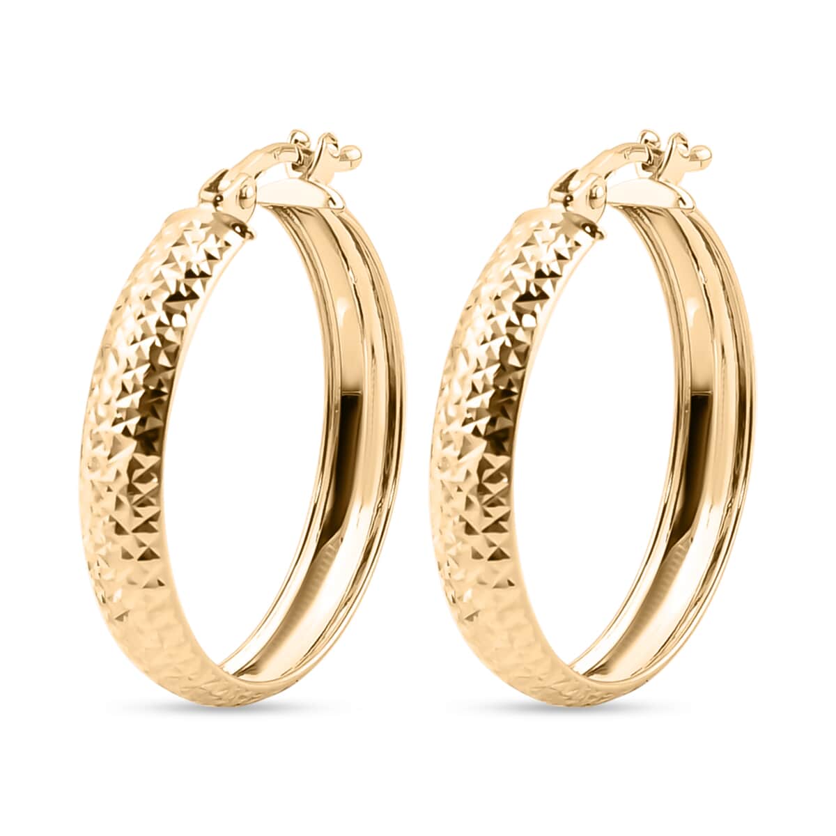 Diamond Cut Hoop Earrings in 10K Yellow Gold 1.50 Grams image number 3